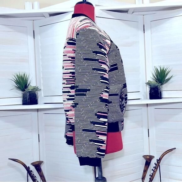 Anthropologie Weston Quilted Bomber Jacket Pink Black Small - Picture 7 of 9